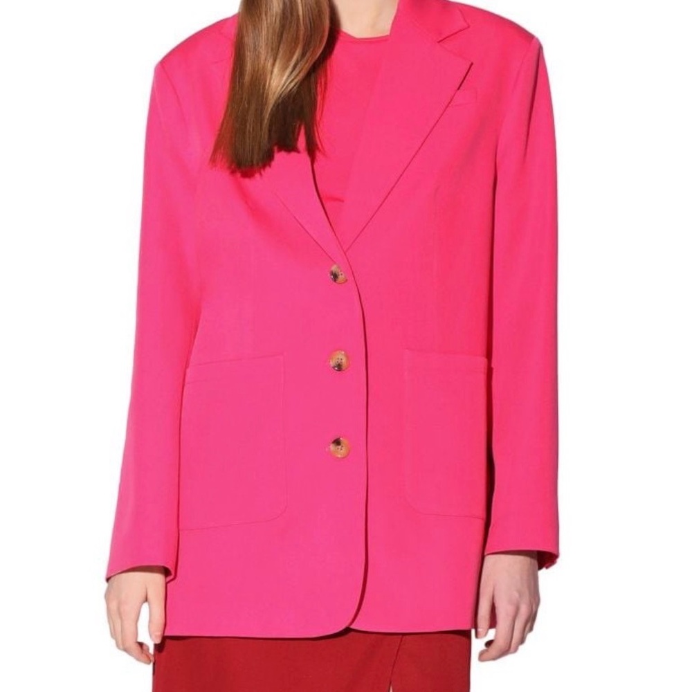 Zara Fuchsia Oversize Blazer with Pockets
